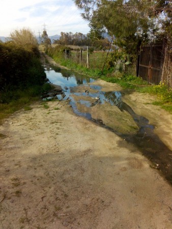 Tortoli, fognatura a cielo aperto